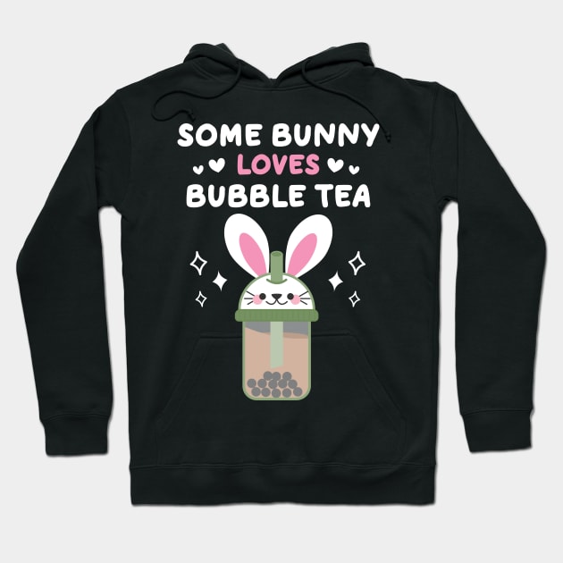 Bubble Tea Lover Kawaii Bunny Hoodie by MedleyDesigns67